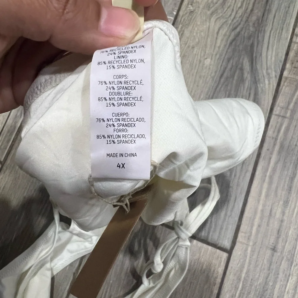 SKIMS White Tie-Side Swim Bottoms NWT Size 4X Vacation Neutral Color